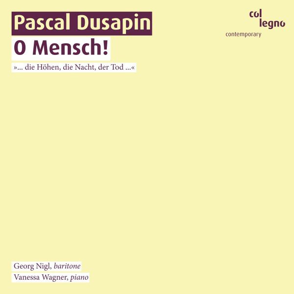 Pascal Dusapin: O Mensch! cover