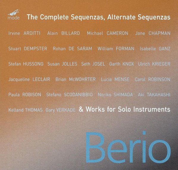 Berio: The Complete Sequenzas, Alternate Sequenzas & Works for Solo Instruments cover